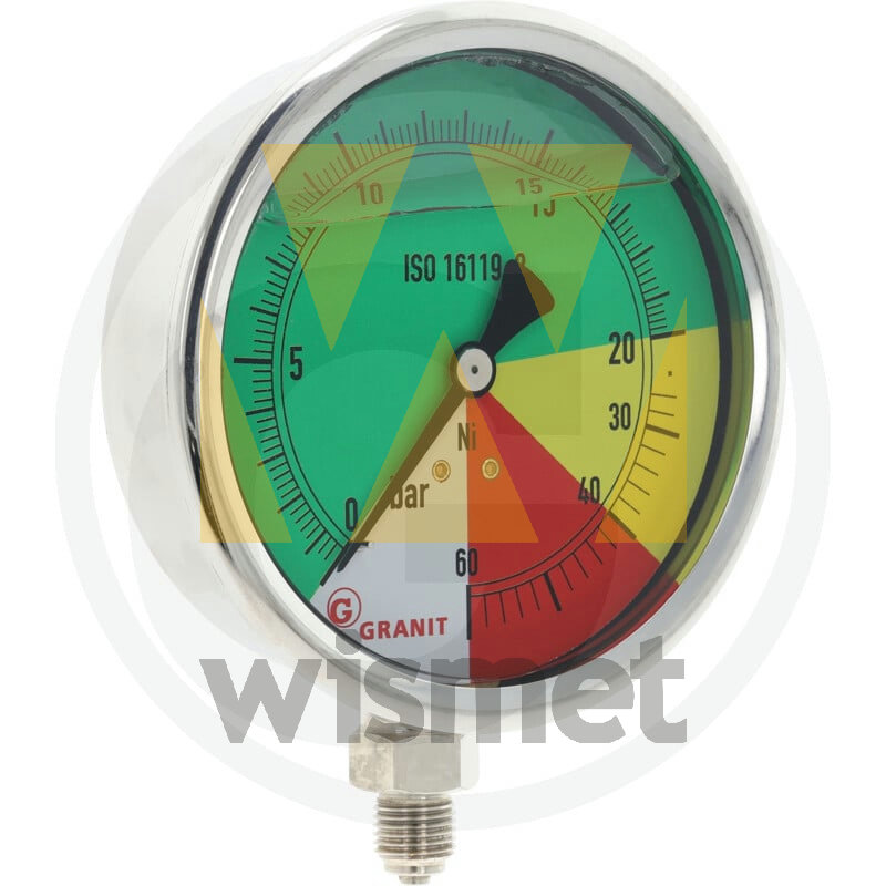 Manometer Ø100mm 0-20-40-60 unten 1/4" GRANIT 12402933