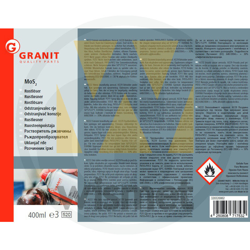 Rostlöser 400ml GRANIT 320320002