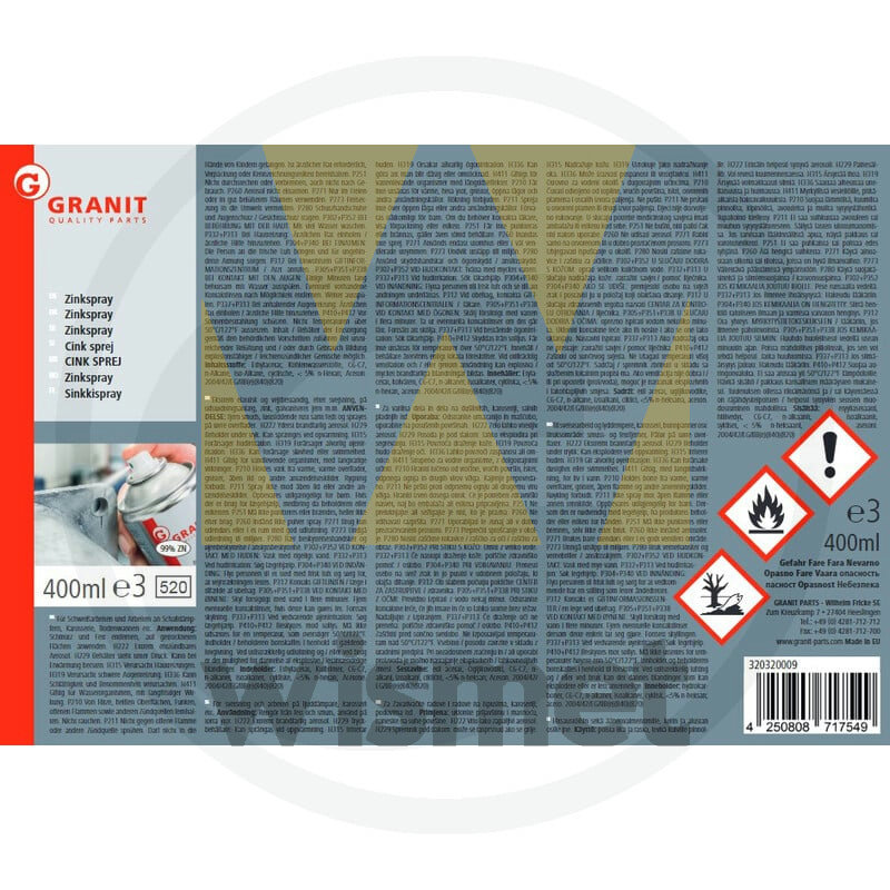 Zinkspray 400ml GRANIT 320320009