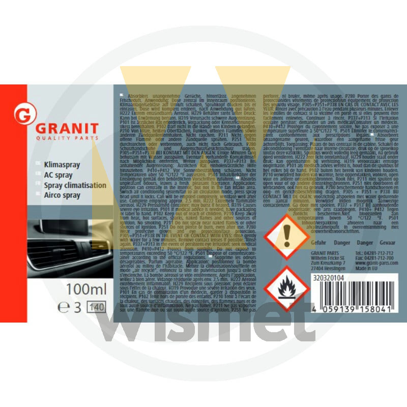 Klimaspray 100ml GRANIT 320320104