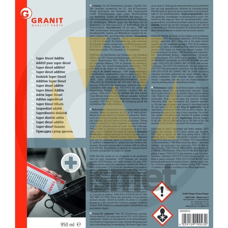Super Diesel Additiv 950ml GRANIT 320320112