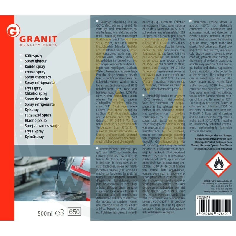 Kältespray 500ml GRANIT 320320119