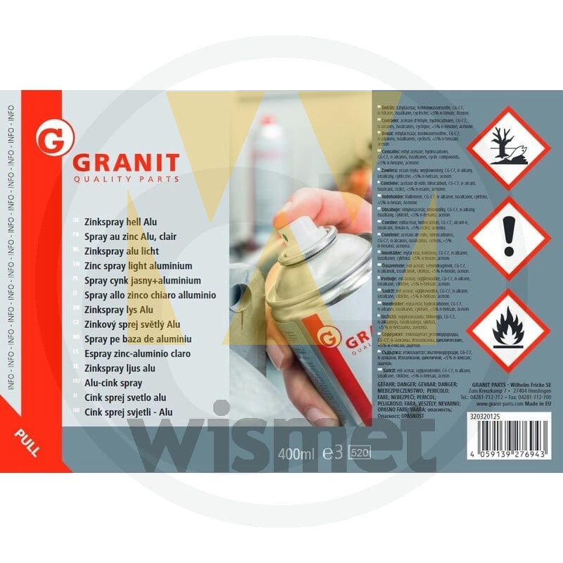 Zinkspray hell Alu 400ml GRANIT 320320125