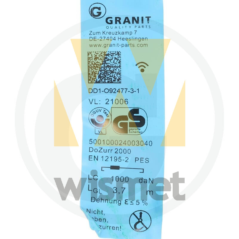 Zurrgurt 2-teilig, 6m x 35mm GRANIT 500100026003040